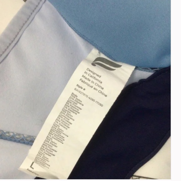 💐Fabletics Zoe High Impact Front Zip Sports Bra Sz L Blue - Picture 8 of 9